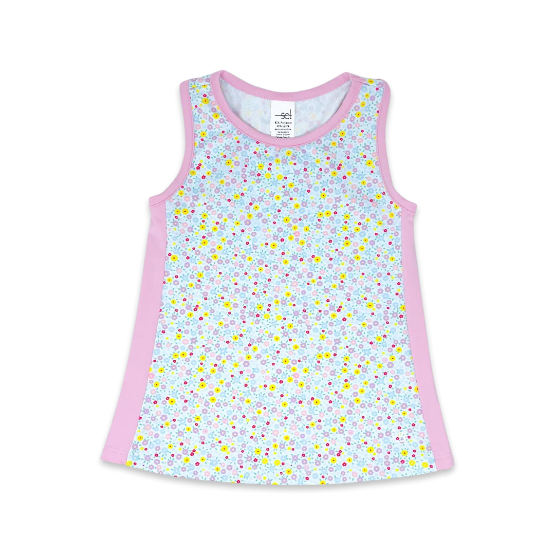 Little Floral, Itsy – Cotton Floral Pink Riley Tank Itsy Bitsy Shop Bitsy Candy Options