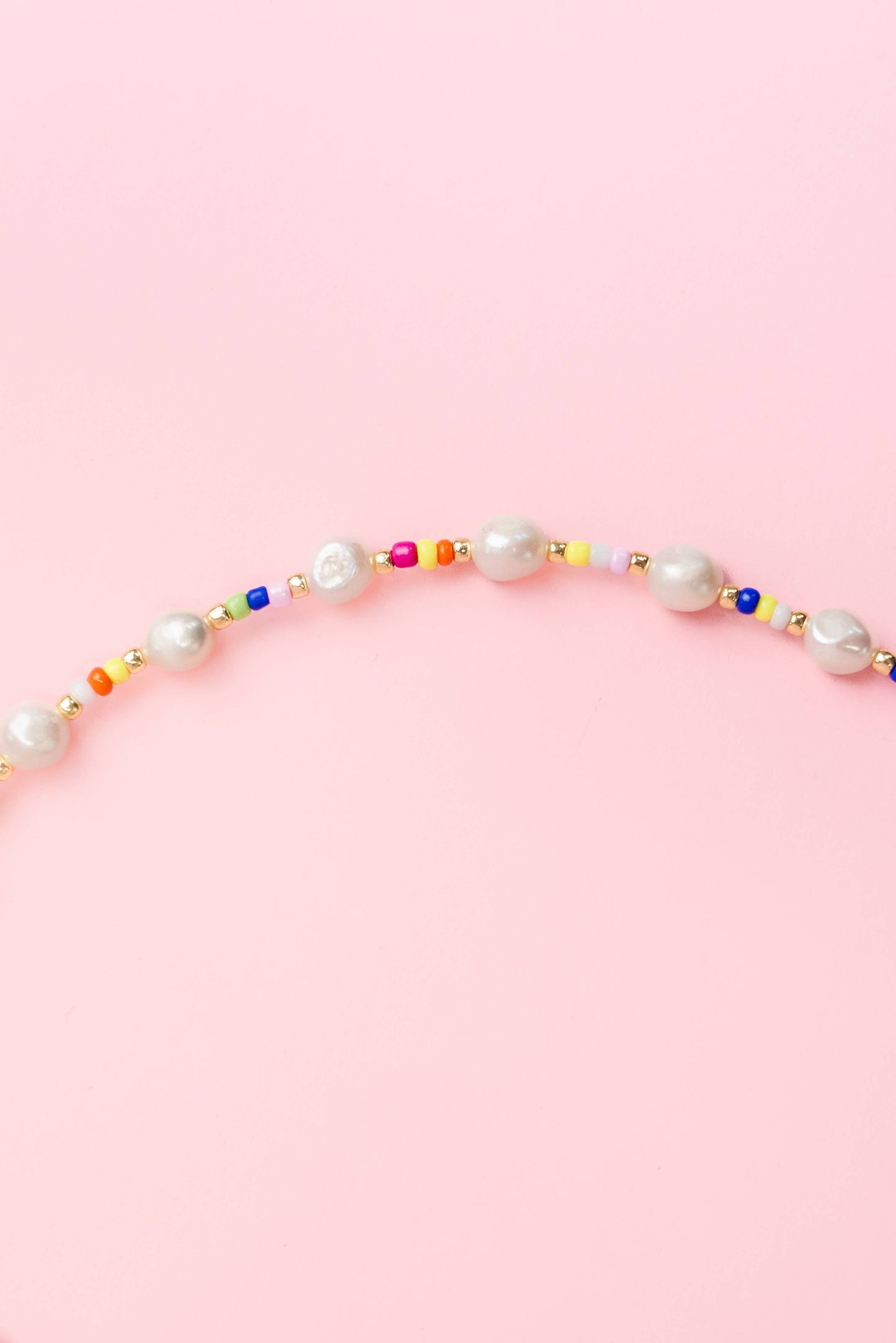 Pearls and Pop - Multi-Pearl Rainbow Seed Bead Necklace