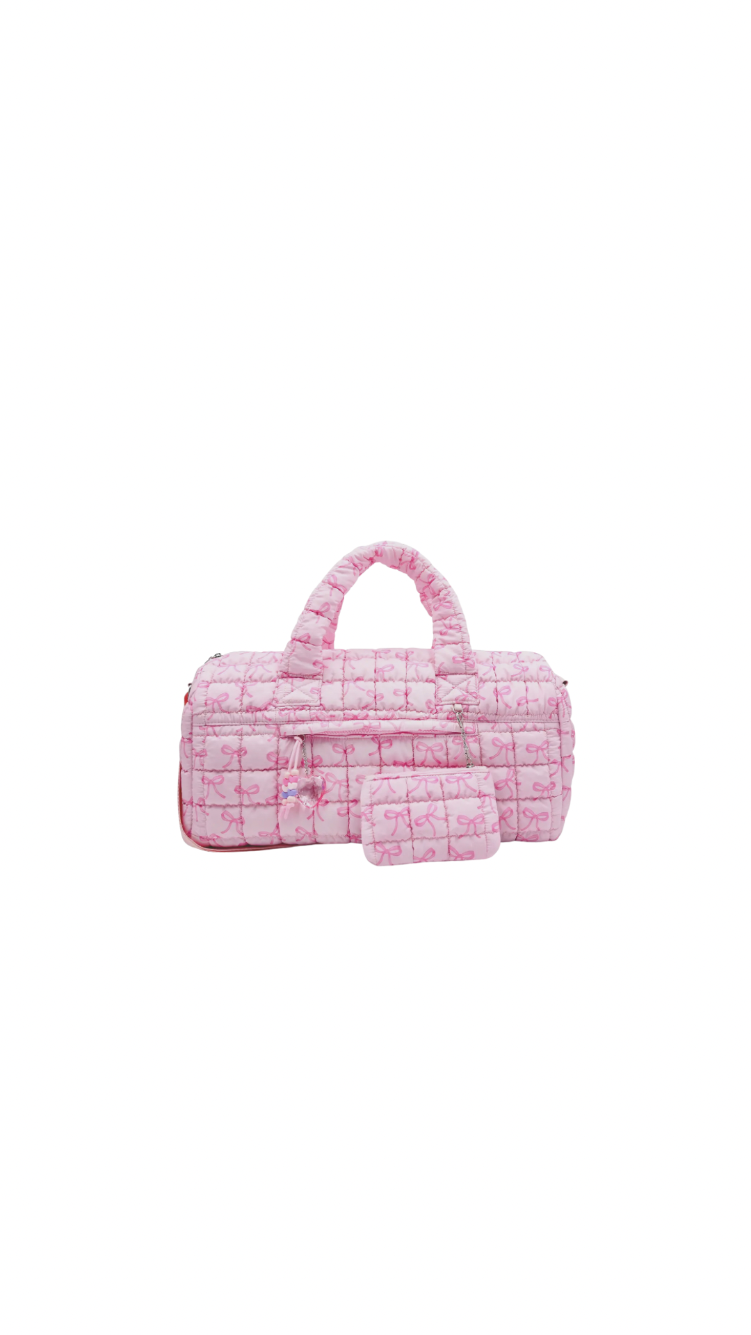 Quilted Scrunchies Bow Printed Large Duffle Bag
