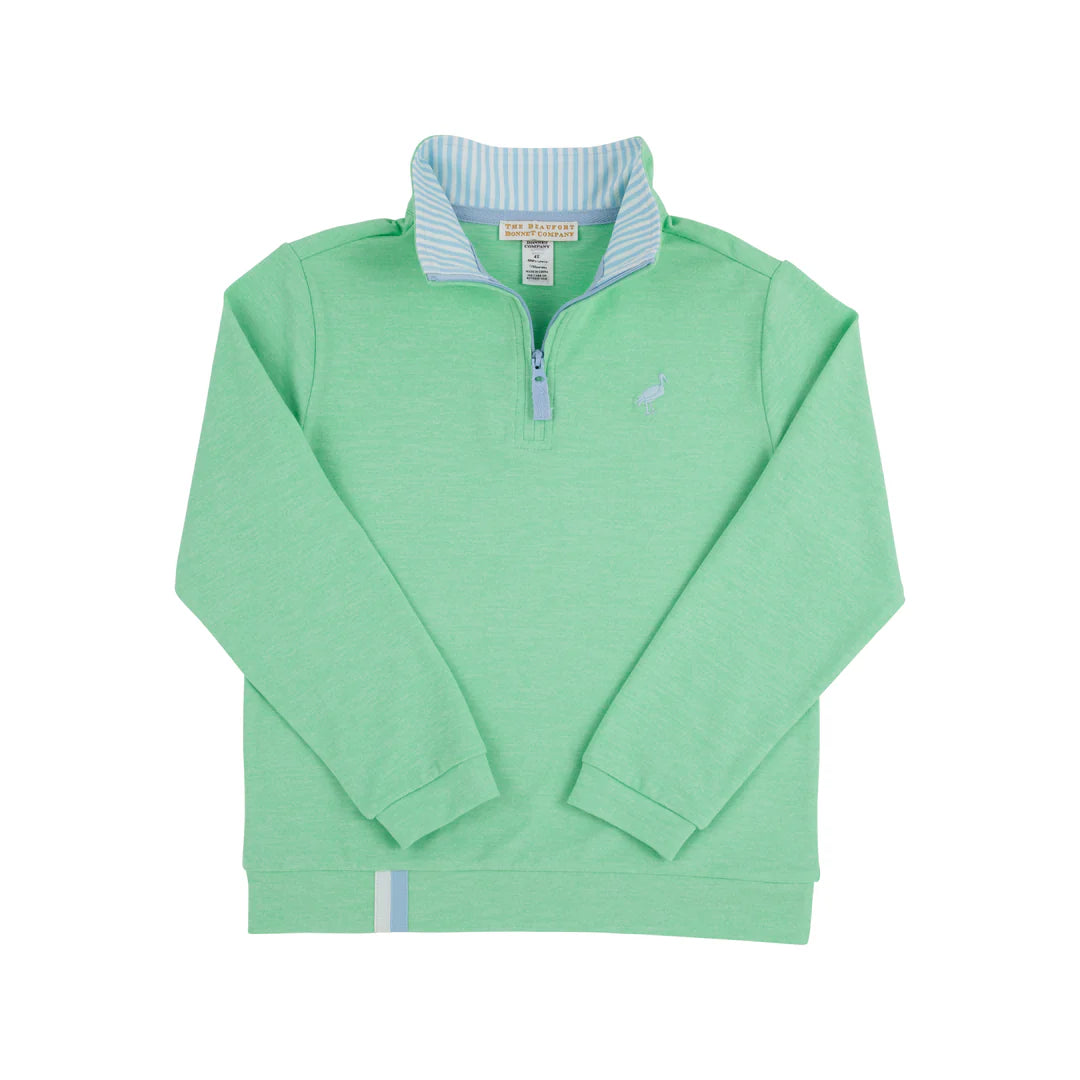 Prepletic™ Hayword Half-Zip Grace Bay Green with Beale Street Blue Stripe