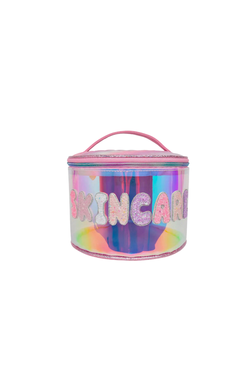 'skincare' Glazed Clear Rounded Glam Bag