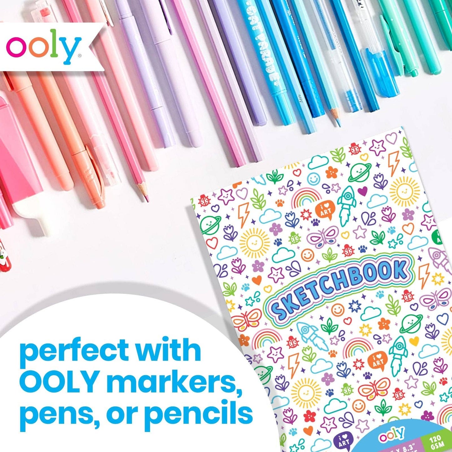 Colorful Doodles Sketchbook - 60 Sheets