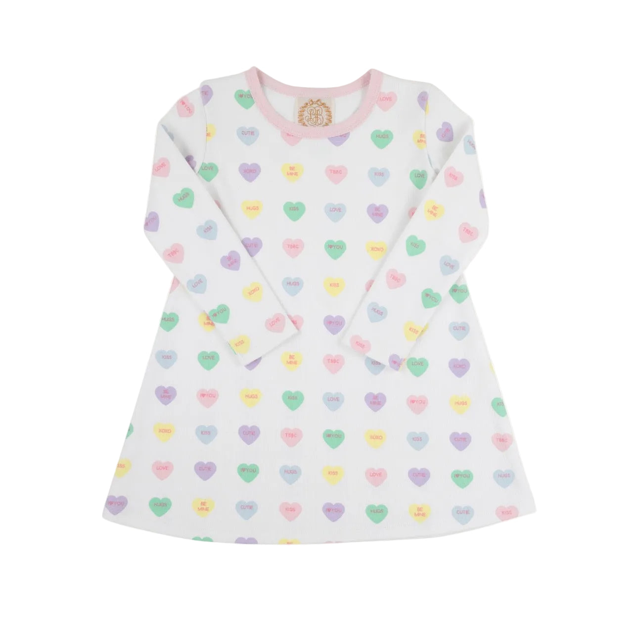 Long Sleeve Polly Play Dress Heavy Weight We Heart You (Palm Beach Pink)