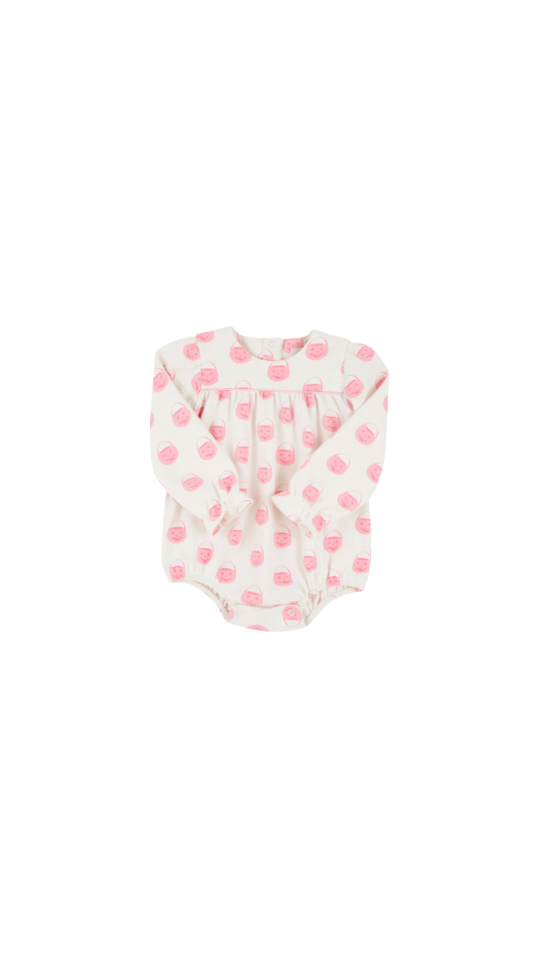 Long Sleeve Penny's Play Bubble - Pima Vintage-Prep Pumpkin Pails (Sandpearl Pink)