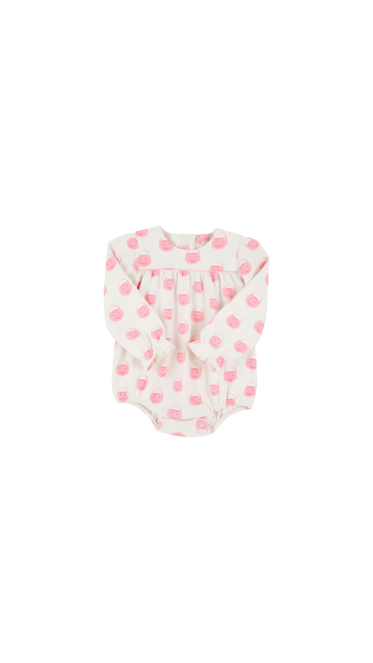 Long Sleeve Penny's Play Bubble - Pima Vintage-Prep Pumpkin Pails (Sandpearl Pink)