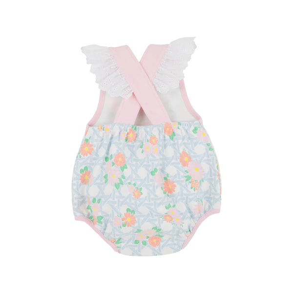 Saylor Sunsuit Cayman Island Cane with Palm Beach Pink