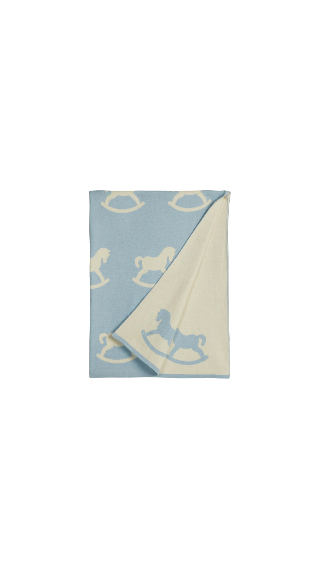 Nursery Blanket Blue Rocking Horse