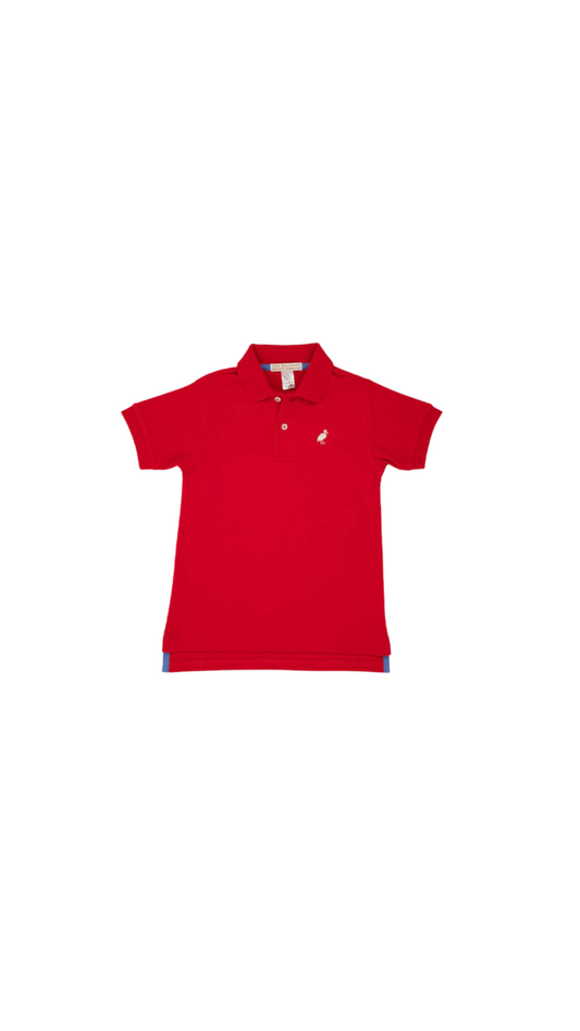 Prim and Proper Polo Short Sleeve - Pima Richmond Red/Worth Ave White
