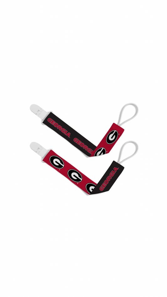 Georgia Bulldogs Pacifier Clip 2-Pack