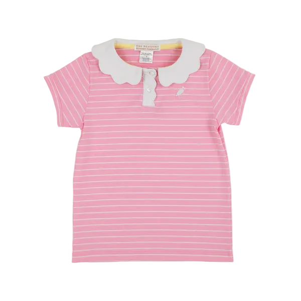 Prepletic Preppy Polo Pier Party Pink Stripe/Worth Ave White