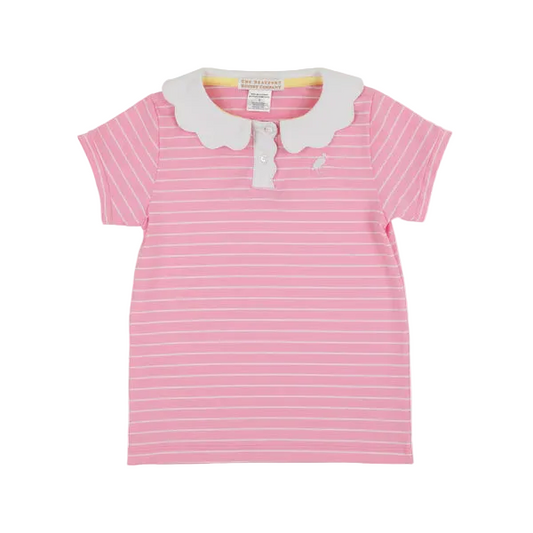 Prepletic Preppy Polo Pier Party Pink Stripe/Worth Ave White