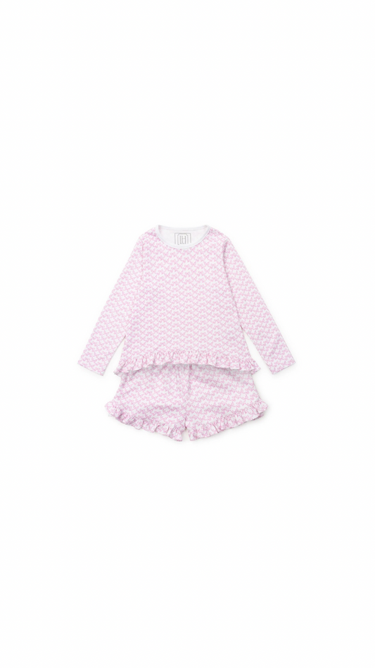 Rosie Girls Short Set Pretty Pink Bows