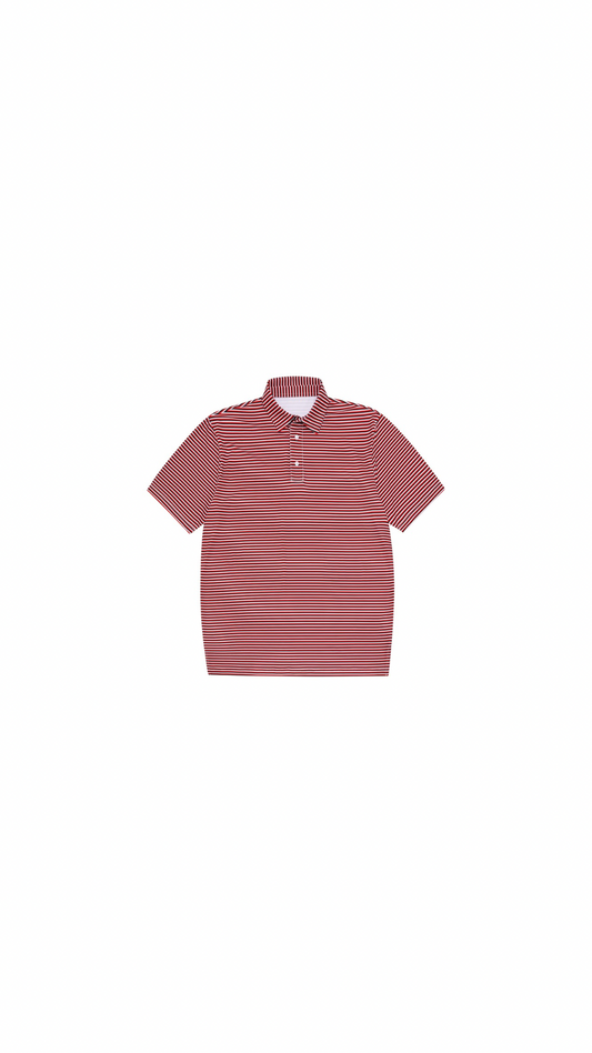 Red/Black/White Striped Polo