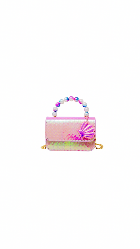 Mermaid Pearl Handle Seashell Bag - Purple