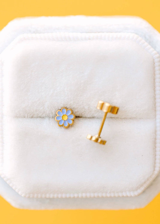 Periwinkle Tiny Daisy Earrings