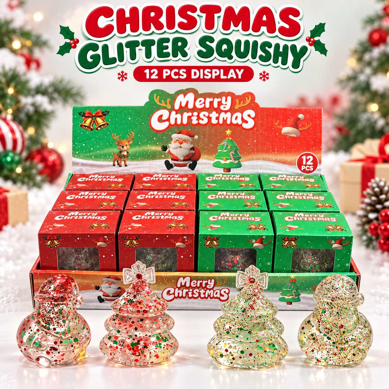 Christmas Glitter Maltose Sugar Squishy