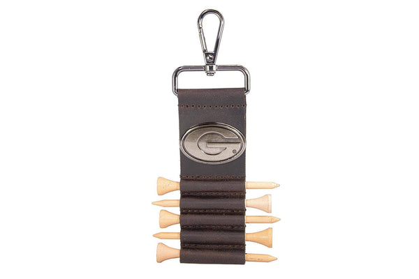 Georgia Bulldogs Leather Golf Ball and Tee Holder
