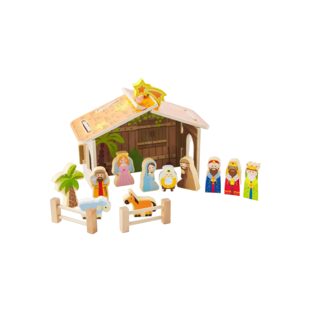 Wood Nativity Set