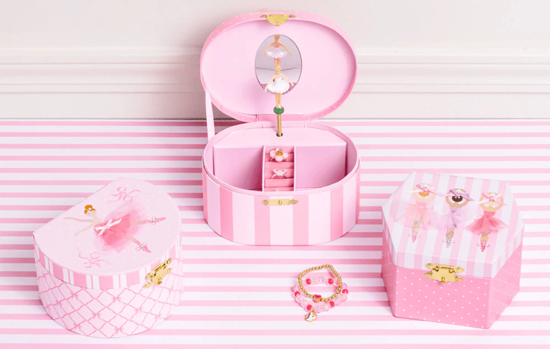 Three Ballerina Musical Jewelry Box