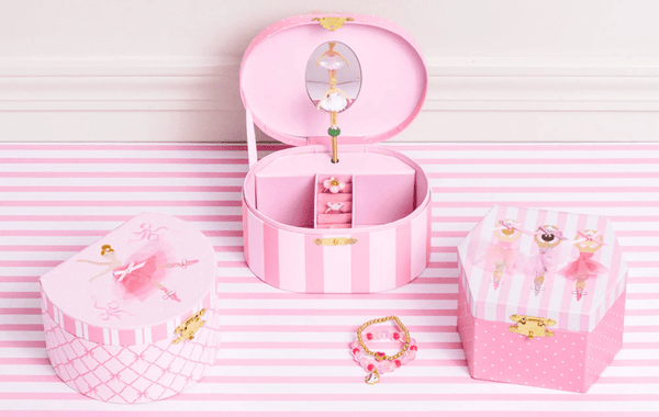 Three Ballerina Musical Jewelry Box