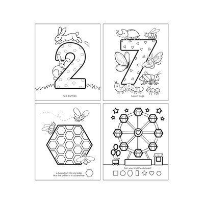 123: Shapes + Numbers Toddler Coloring Book