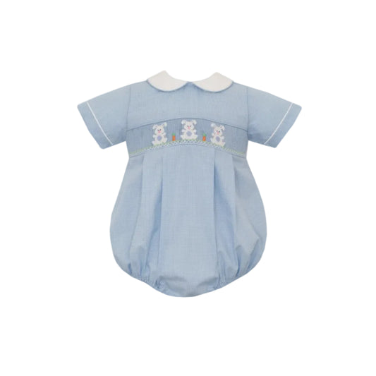 Bunnies Boys Light Blue Microcheck Boy Bubble