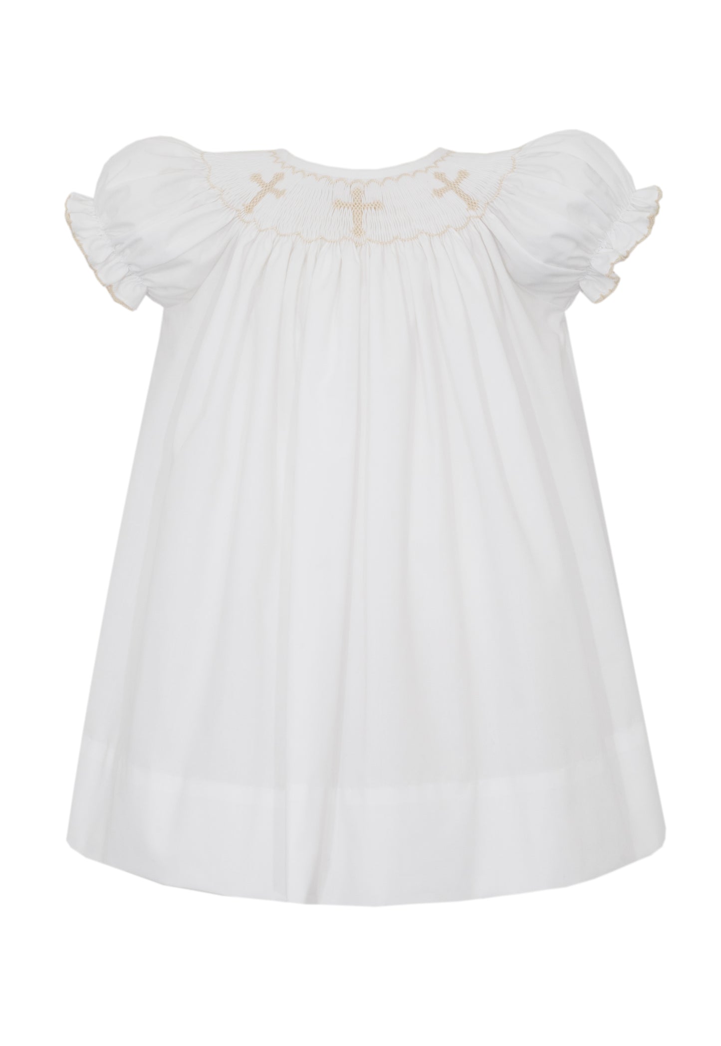 Crosses Girl White Poplin Bishop