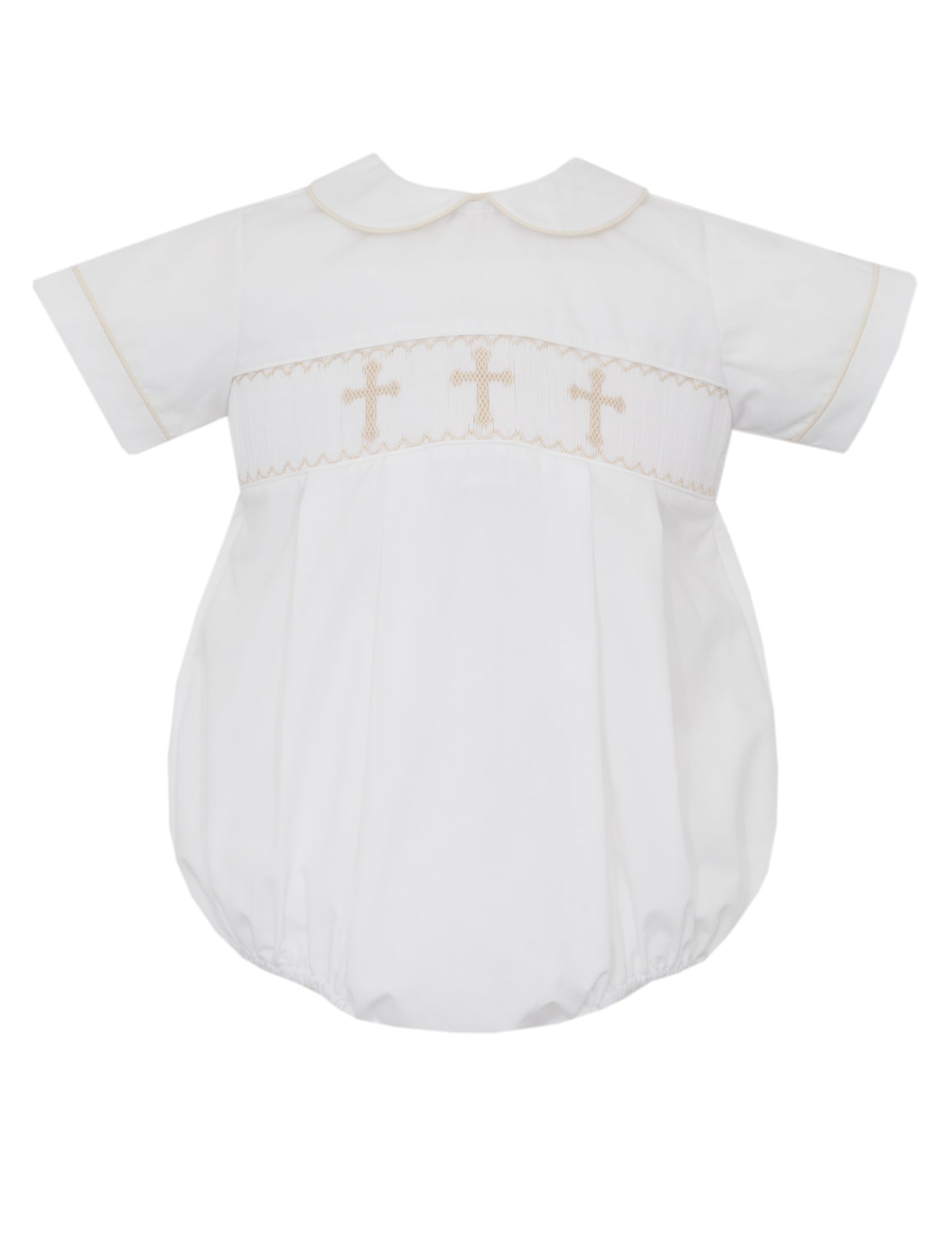 Cross Boys White Poplin Bubble