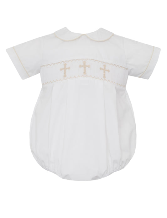 Cross Boys White Poplin Bubble