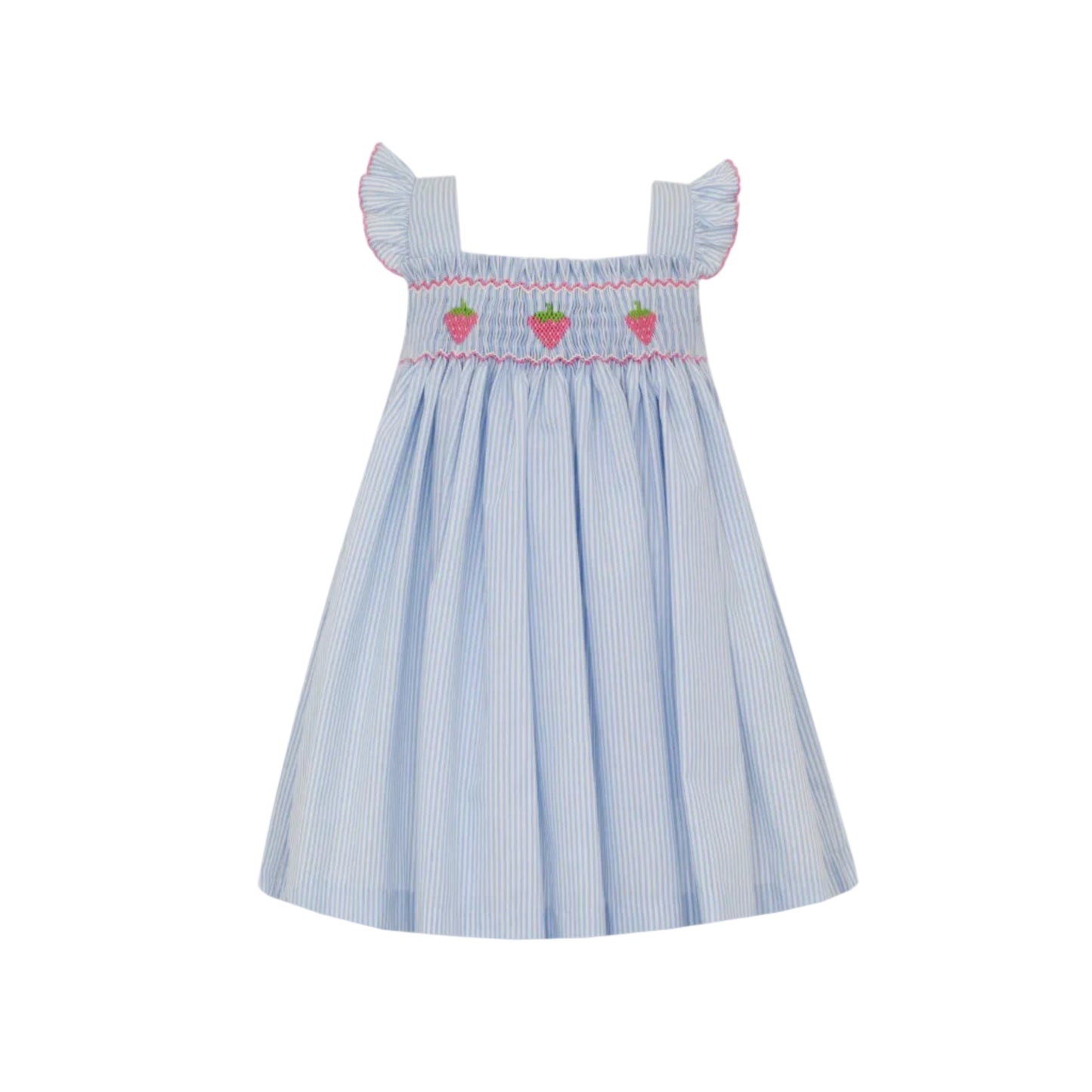 Strawberry- Blue Stripe Strap Sundress