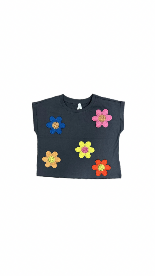 Crochet Flowers Sleeveless Shirt
