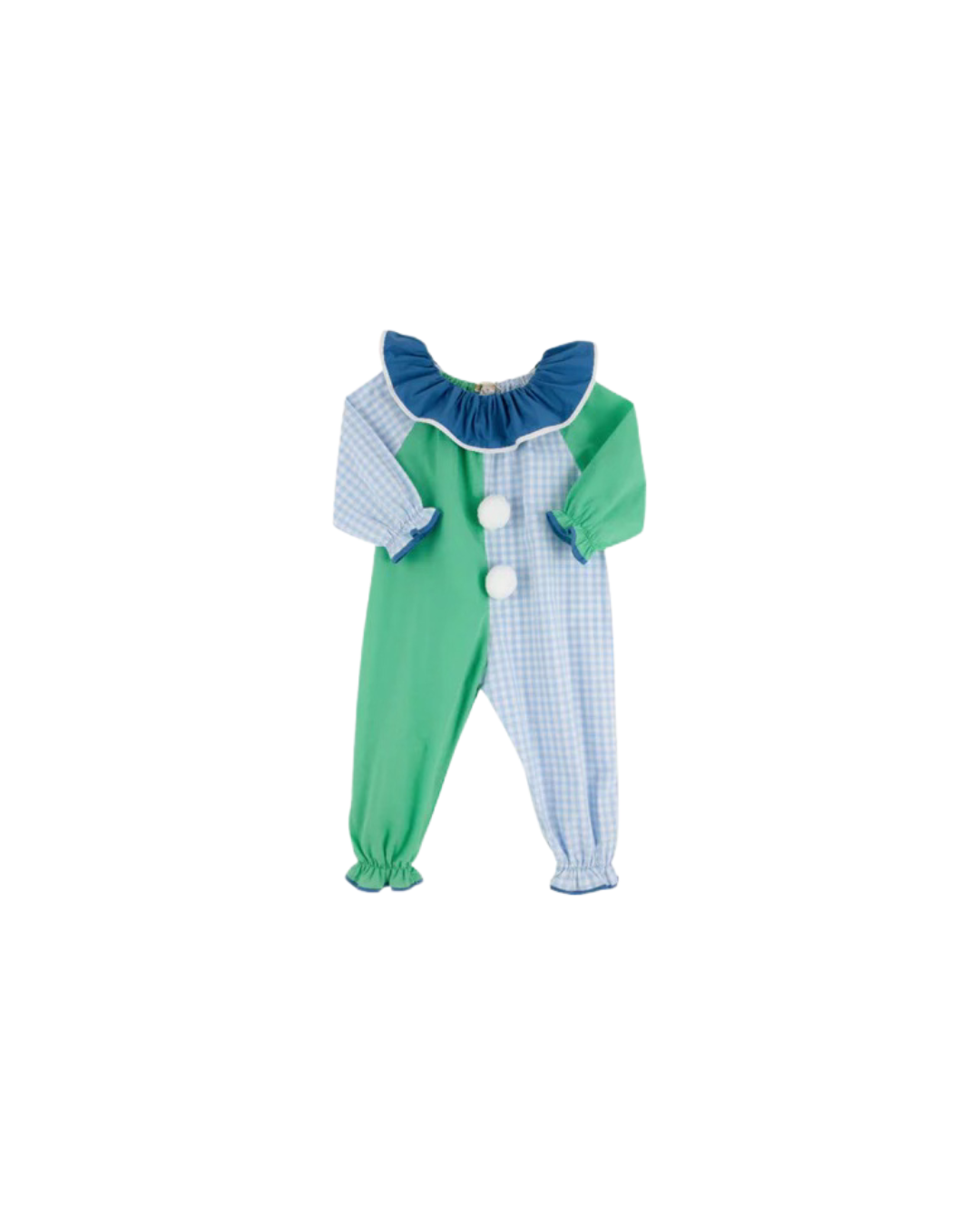 Happy Halloween Costume (Romper) Grace Bay Green/Beale Street Blue Gingham/Clown