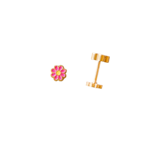 Hot Pink Tiny Daisy Earrings