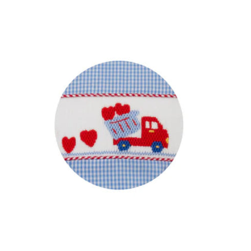 Valentines Day Boys Light Blue Gingham Long Jon Jon