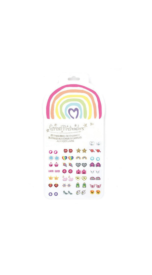 Rainbow Sticker Earrings, 30 pairs
