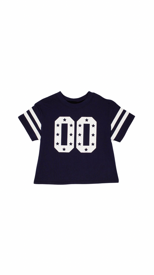 Glitter Double 00 Stars Boxy Tee Navy - Gameday