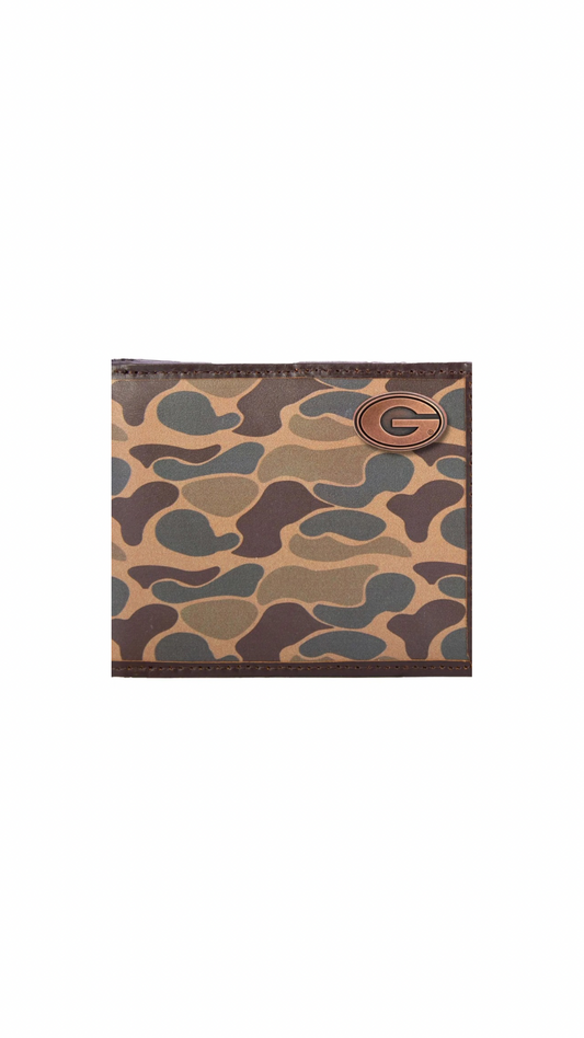 Georgia Bulldogs Men's Bifold Old School Camo Leather Wallet