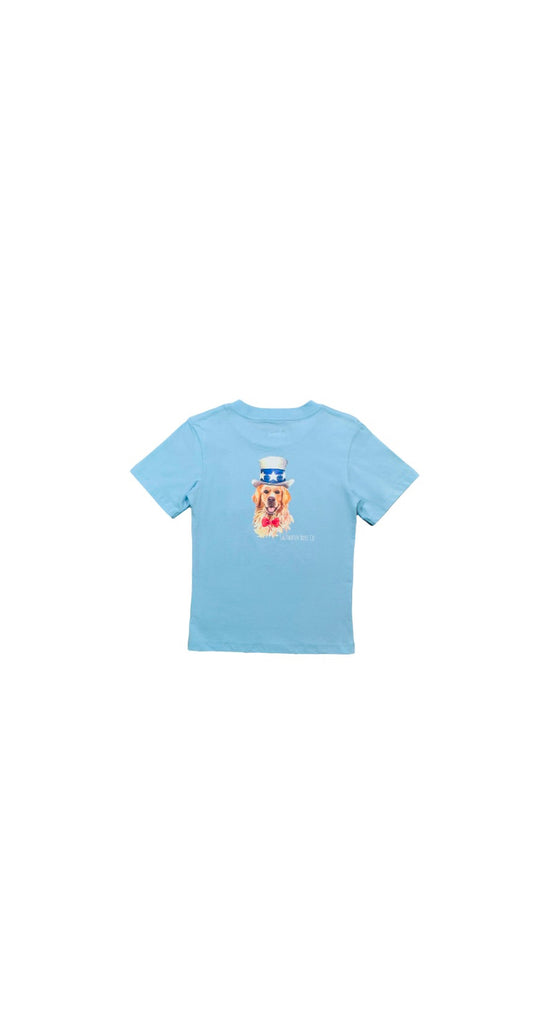 Patriotic Lab Short Sleeve Graphic Tee, Light Blue