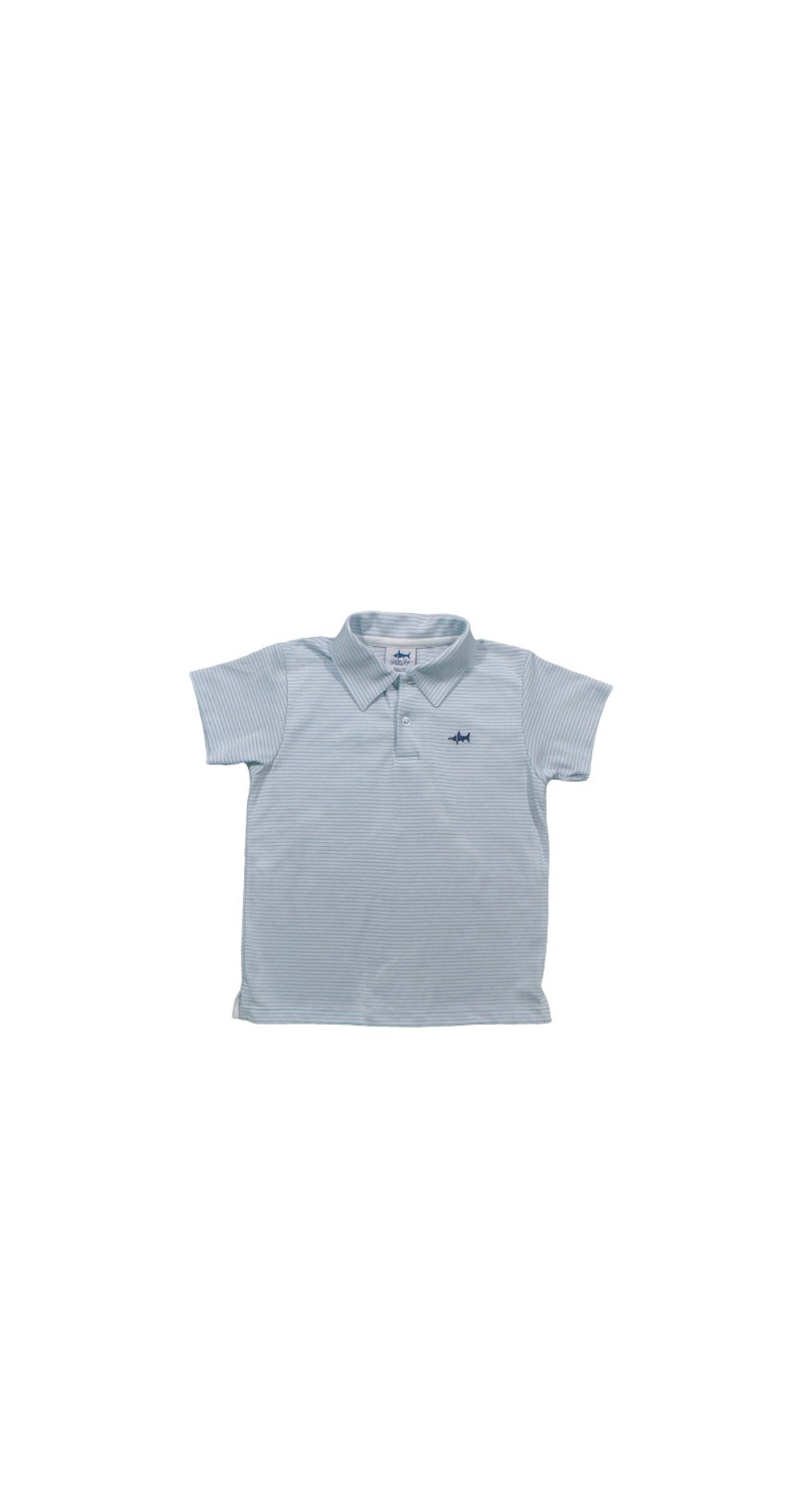 SBC Signature Short Sleeve Pima Polo, Light Blue Stripe