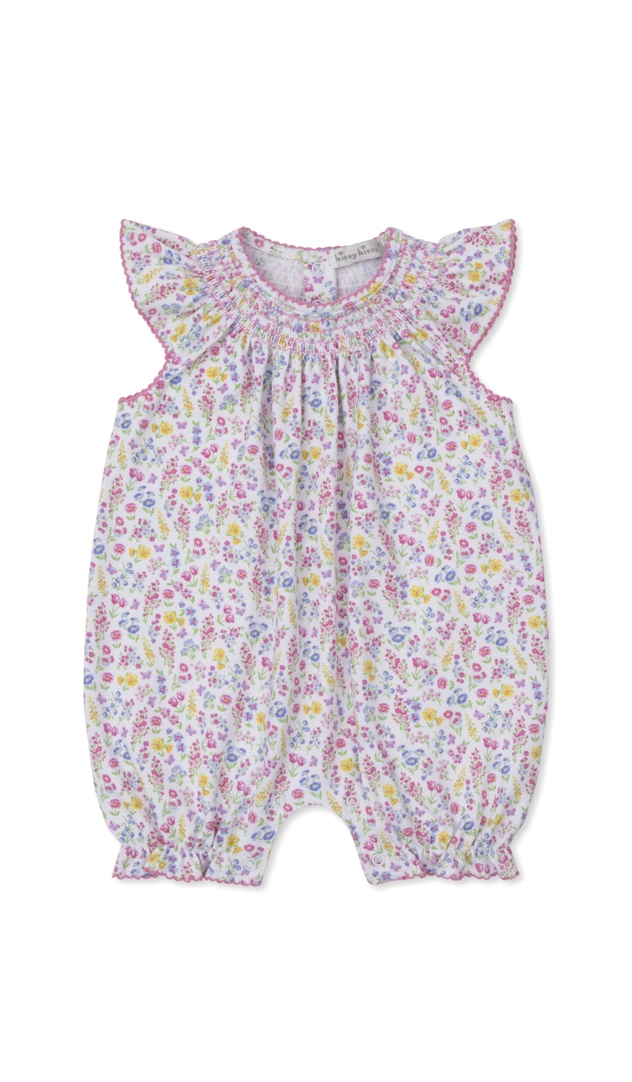 Pastel Gardens Short Playsuit Comp Smocked Multi