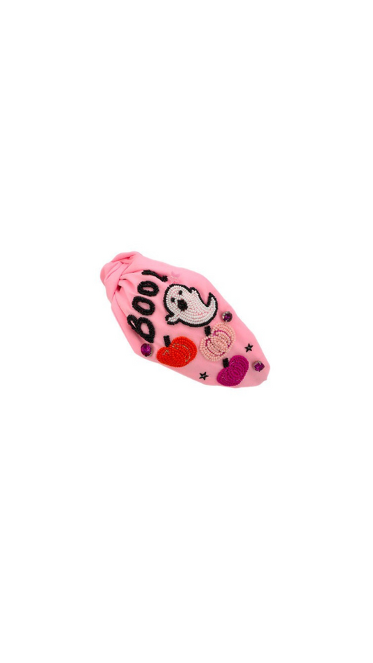 Halloween "BOO" Ghost Pink Headband