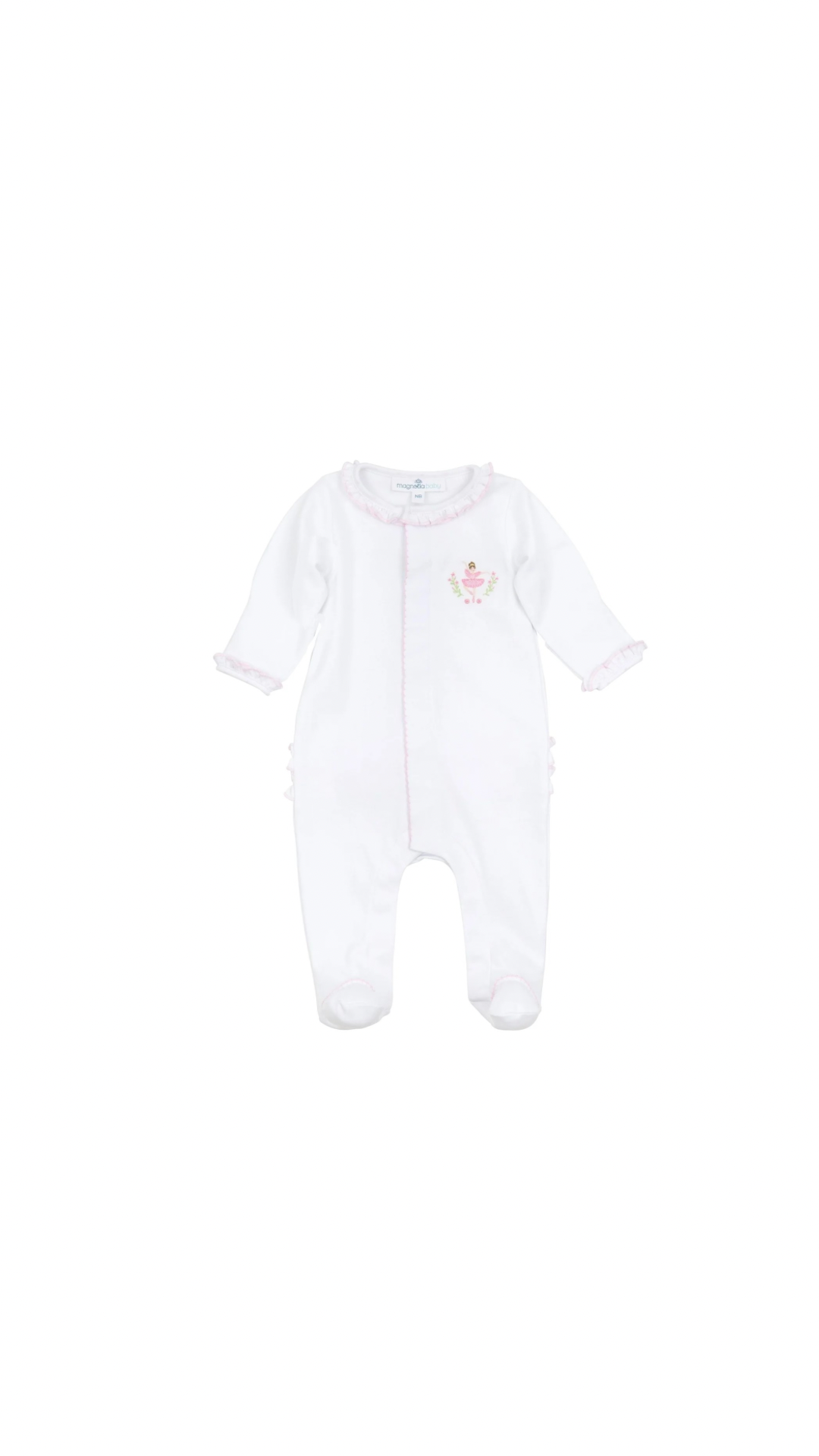 Twinkle Toes Embroidered Footie Pink