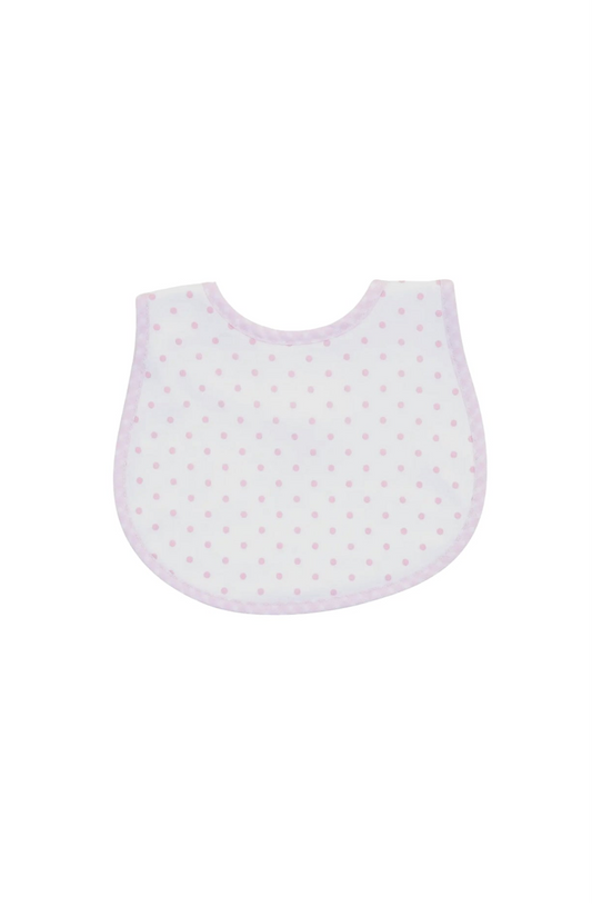 Gingham Dots Bib - Pink