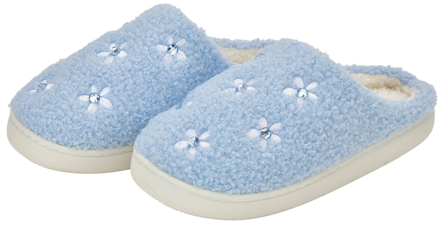 Blue Ditsy Slippers