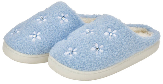 Blue Ditsy Slippers
