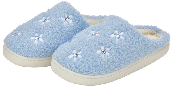Blue Ditsy Slippers