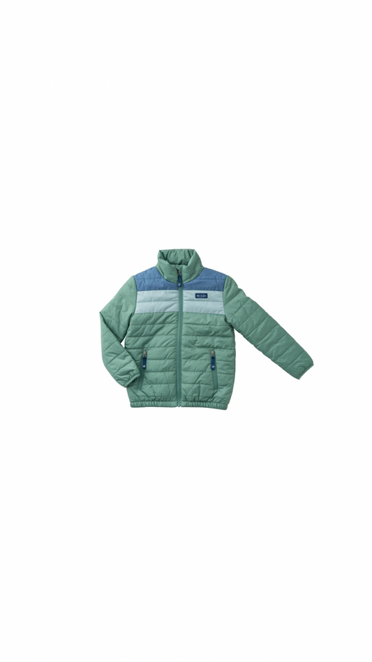 Boys Puffer Jacket Frosty Spruce Colorblock