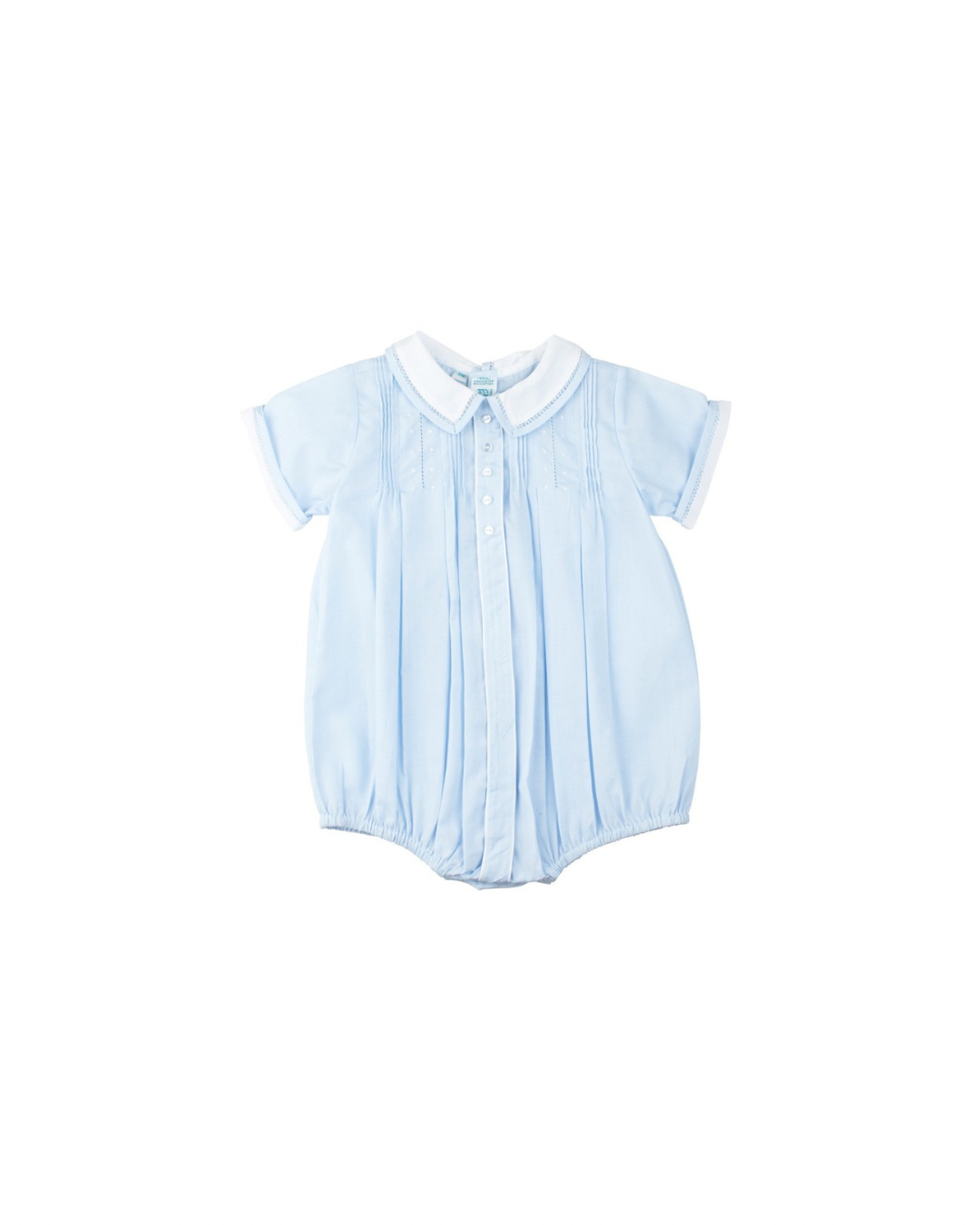 Blue Button Front Dot Creeper