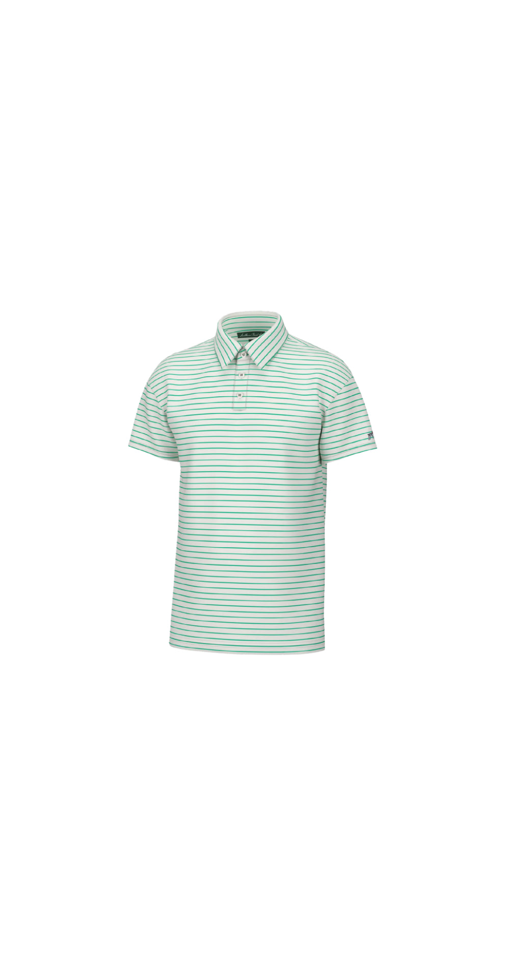 Youth Horizon Stripe Performance Polo White/Washed Jade