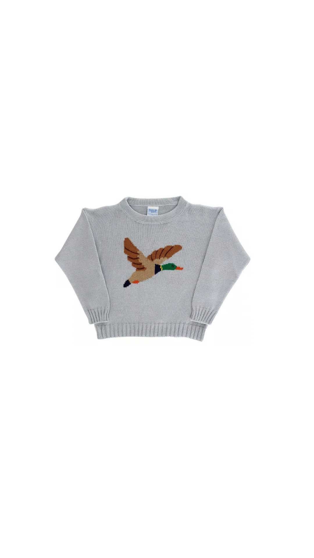 Crewneck Sweater Duck On Grey